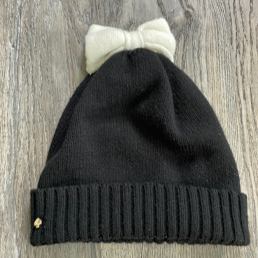 Kate Spade Women’s Hats Off Beanie with White Bow